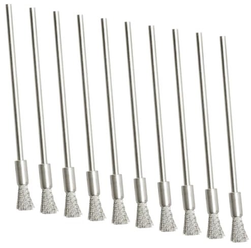 GLADFRESIT 10PCS Extended Steel Wire Brush, Stainless Steel Remove Small Crevices and Keyboard Dust Remove Rust Polishing Rotary Cleaning Tool