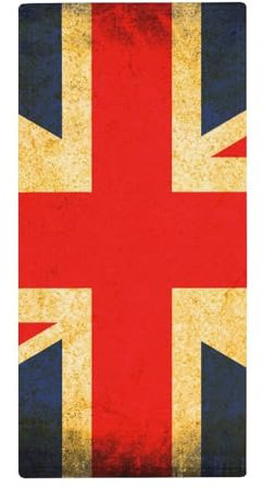 Badetuch, Grunge Union Jack-Flagge, sehr saugfähig, ultraweich, Handtuch für Badezimmer, Küche, Yoga, Fitnessstudio, Hotel, 73,7 x 35,6 cm