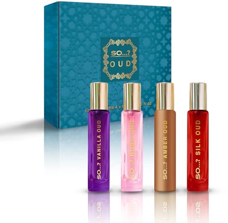 So... ? Coffret de parfum Oud Premium pour femme, Vanille, Rose, Ambre, Soie, Eau de Toilette avec Parfum Longue Durée - Coffrets Cadeaux pour Femmes (4 x 15ml)