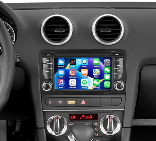 [1+32G] SIXWIN Android 13 Autoradio für Audi A3 S3 RS3 Radio mit Navi, 7 Zoll Bildschirm Touch Display Auto Radio mit Bluetooth RDS FM Navigation GPS WiFi USB Canbus SWC