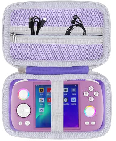Khanka Custodia Rigida per Console di Gioco Portatile RG Cube, Borsa da Trasporto per Schermo IPS da 3,95 Pollici Processore Android Arcade Unisoc T820, Solo Custodia, Viola
