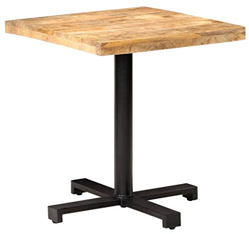 JUDYY Bistrotisch Quadratisch 70x70x75 cm Raues Mangoholz, Stehtisch, Balkontisch, Partytisch, Biertisch, Beistelltisch, Bierkasten Tisch - 320266