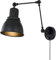 Vintage Wandlampe mit Schalter und Stecker, E27 Verstellbare Wandleuchte Im Industrie Stil, Retro Schwarze Drehbare Nachttischlampe, Innen Wandbeleuchtung für Wohnzimmer, Schlafzimmer, Büro,1 pack
