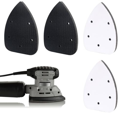 XCRPRT 5 Holes Sander Sandpaper Backing Pads, Sponge Sanding Pads Hook and Loop, Soft Interface Pad Triangle Sanding Pad Detail Interface Multitool Pad for Sander Accessories Replacement