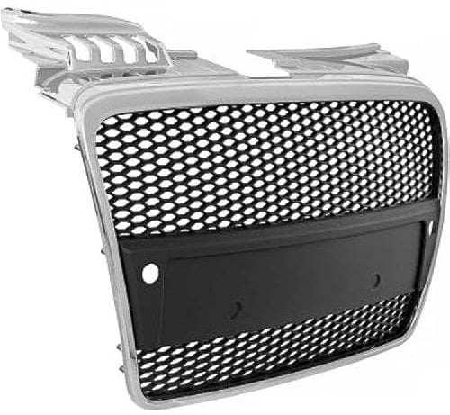 Kompatibel mit A4 B7 04-09 Waben Grill Kühlergrill Sport Front Grill Schwarz Chrom für PDC