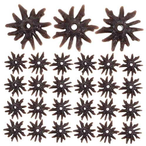 Toyvian 50 pies de base de árbol de Navidad, soporte para árbol de Navidad, soporte de base de árbol, soporte de árbol de modelo, accesorios de paisaje de tren, decoración escénica, plástico, café