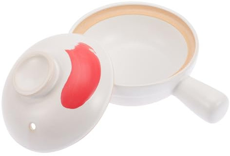 MAGICLULU de Barro para Guisar Olla de Cerámica con Asa para Sopa y Arroz Resistente a Altas para Uso Doméstico Cocina