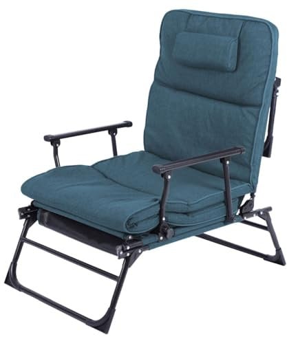 LEX 2in1 Gartenliege, Ruheliege, Liegebett mit Polster und Kopfkissen, Klappliege (blau)