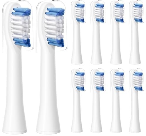 10 Stück Ersatzbürsten Passend für Oral-bPulsonic Aufsteckbürsten Bürstenköpfe Ersatzbürstenkopf Weiß (nicht kompatibel mit der Slim Clean 2000)