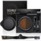 AmiCera Eyebrow Gel Pomade Kit 2 Colors, 3 in 1 Air Cushion Eyebrow Dye Palette, Waterproof Smudge Proof Tinted Eyebrows Shaper, Eyebrows Makeup Case with Mirror (Brown + Black)