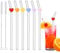 Lot de 6 pailles en verre avec 2 brosses de nettoyage, jolies pailles colorées en verre tournesol, résistantes aux chocs, réutilisables pour les amateurs de café, jus