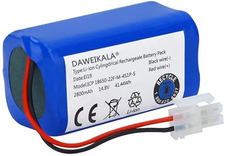 Batterie Lithium 14,8 V 3500 MAh 14,4 V, Compatible avec Les Aspirateurs Robots ILIFE, A4, A4s, V7, A6, V7s Plus, ILife 4S1P, Capacité Réelle(2800mAh)