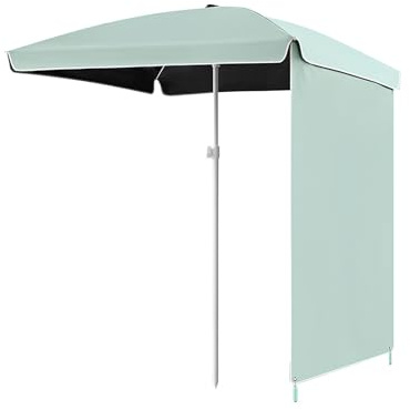 PQPQLI 5.25x5.25FT Square Patio Umbrella Outdoor Garden Umbrella With UPF 50+ UV Protection Sunshade Canopy For Backyard Deck Lawn Yard Poolside(Cyan)