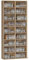 HOMCOM 640 CD/360 DVD Storage Unit, Blu-ray Media Storage Shelf with 18 Compartments and 14 Adjustable Shelves, CD Tower for Living Room, Bedroom, Office, Nature Wood Finish