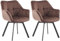 CLP 2er Set Esszimmerstuhl Jordi aus Samt | Drehbarer Sessel für Wohn- und Essbereiche | Ergonomisches Design belastbar bis 150 kg, Farbe:braun