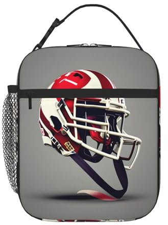 YQxwJL Lonchera con estampado de fútbol americano para el trabajo, picnic, viajes, bolsas de sándwich, bolsas de almuerzo frescas para mujeres y hombres
