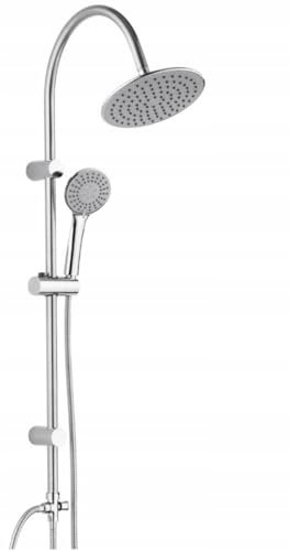 Dual Head Shower System, 950mm Adjustable Rail, Chrome Bathroom Shower Column with Handheld Spray