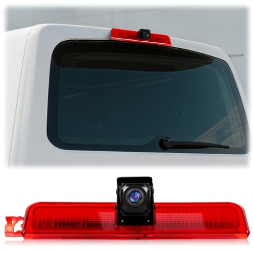 VECHTEL Rückfahrkamera Transporter mit Bremslicht Bremsleuchte, 720P Nachtsicht Auto Rückfahrkamera für VW Caddy 2003-2015,140° Weitwinkelkamera Dach Bremslicht Autokamera