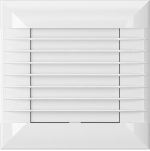 Vlano Badlüfter FLAP 100/125 TIMER, Abluftlüfter mit automatischen Jalousien, Nachlaufzeit 0-30 Min, Weiß, 100 mm, 125 mm, automatischer Verschluß, IP 24 (100 mm)