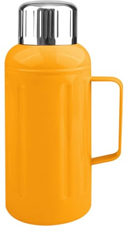 Amdoticknpf Borraccia Termica 1500ml, Thermos in Acciaio, Borraccia Acciaio Inox, Termos, Contenitore Termico con Bicchiere, Doppia Parete, Senza BPA, per Bevande Calde e Fredde (Arancia)