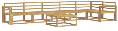 vidaXL Outdoor-Sofagarnitur 7 pcs Weiß 79 x 79 x 37 cm, Moderne Garten-Sofa-Ecke, wetterfestes Set, modulares Lounge-Möbel, ergonomisch & Akazien-Stil