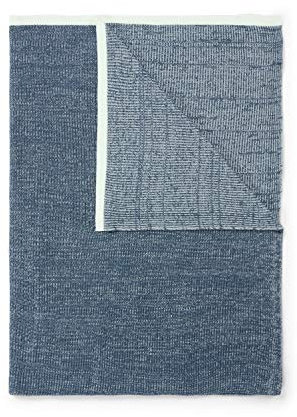 Marc O Polo Strick Dekokissen Plaid Rivar Misty Blue Plaid 130x170 cm