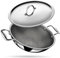 Stahl Triply Kratzerfreier Wok mit Deckel | Edelstahl Wok mit Induktionsboden | 28 cm, 4.4L für 8 Personen