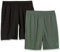 Amazon Essentials Herren Weit geschnittene Performance-Funktionsshorts (erhältlich in Big & Tall), 2er-Pack, Olivgrün/Schwarz, M