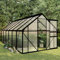 Festnight Serre de Jardin Tente pour Plantes en Aluminium Résistance aux UV Anthracite 7,03 m²