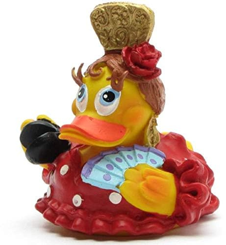 Duckshop Flamenco Badeente - rot I Quietscheente I L: 8,5 cm