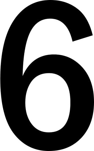 ShirtInStyle Zahlen selbsklebende Aufkleber, 10cm hoch, Haustür, Mülltone, Basteln, Boote, Nummern, Kennzeichen, KFZ, Türen, Spint, Umkleide, Hausnummer, Bootsnummer, ZAHL 6-10cm, schwarz