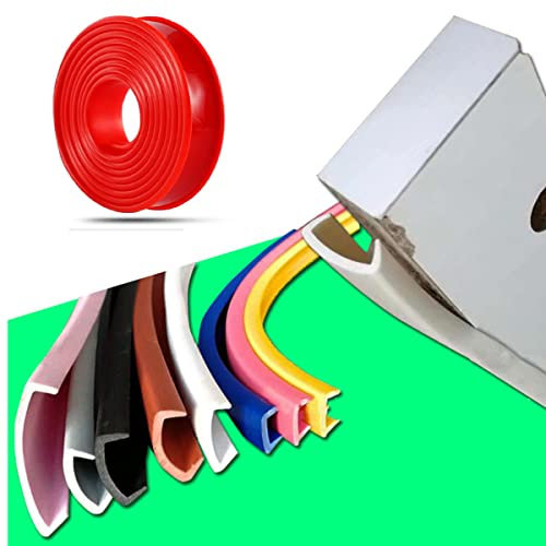 Couvre Chant en Plastique Flexible en Forme de U, Couvre Chant - Couvre Chant Plastique Souple-Couvre Chant Souple TPE à Décoller et à Coller-Pour la Armoire Table et Chaise Bord (5m×15mm,Rouge)