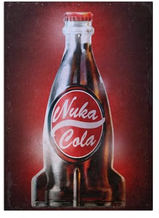Displate Fallout Metalposter Fallout Poster Fallout Deko Fallout Nuka Cola Poster Fallout Bild Magnet-Montage - Fallout - Nuka Cola - Bottle Design Poster 32x45cm