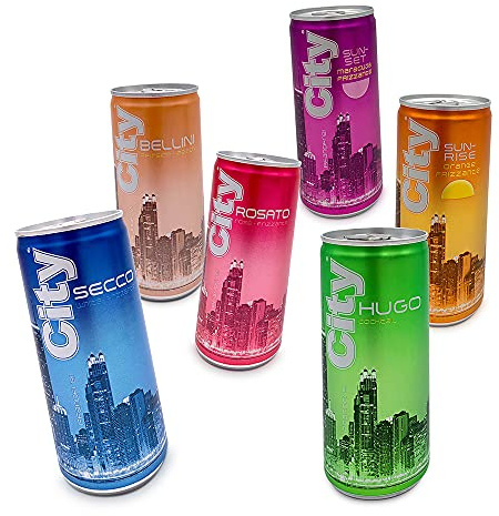 City Probierbox Mix je 2xRosato, Hugo, Secco, Bellini, Sunrise Orange, Sunset Maracuja (12 x 200ml)