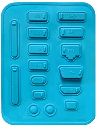 Jagowa 16 Pcs Silicone Anti Dust Plug, Computer Interface Cap Port Cover Anti Dust Protector for USB, HDMI Universal Laptop Notebook Port Stopper Plug Cover (Blue)