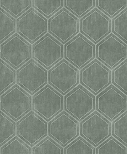 Superfresco Easy Vliestapete Hexagon Green 10mx52cm | Tapeten Wohnzimmer, Wandverkleidung | Einfach anzubringen und zu Entfernen 1005 x 52