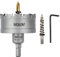 Mollom (67mm | 2-5/8) Scie cloche en carbure pour usage intensif avec 2 forets pilotes, coupe l'acier inoxydable, l'acier doux, le fer, le cuivre, le laiton et le plastique
