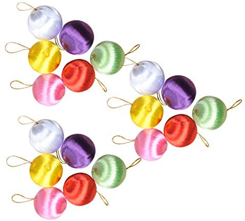 Happyyami 30 Stücke Weihnachten Satinkugeln Weihnachtskugel Ornamente Weihnachtsbaum Hängende Kugel Weihnachten Hängende Gewickelte Kugel Weihnachten Urlaub Partydekorationen (Zufällige