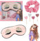 Depesche 12345 TOPModel - Schlafmasken Set Beauty and Me, in Rosa, Pink und mit Glitzer, inkl. Maske mit Schlafaugen, einem Scrunchie und Haarklammern