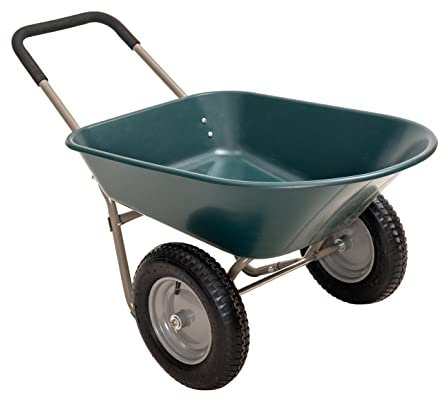 Panana Heavy Duty Garden Trolley 85L Barrow Cart Wagon with Pneumatic Tires, 150kg Capacity Yard Utility Cart for Farm, Landscaping, Patio, and Home Use, Steel Frame with Comfortable Handle