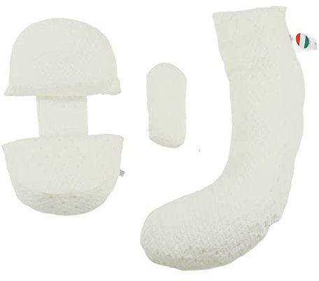 U-förmiges Schwangerschaftsstützkissen, Verstellbares Abnehmbares Schwangerschaftsstützkissen aus Polyester-Baumwolle, 30-Grad-Pufferneigungsdesign, Zum Schlafen (Weißgold)