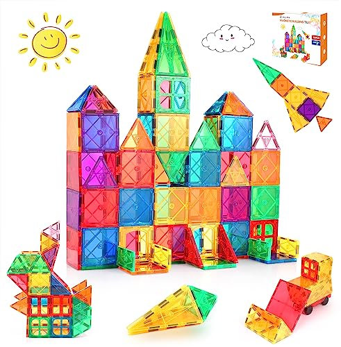 LeagoEra Magnetische Bausteine 70 Teile, Magnetspielzeug Magneten Kinder Magnetbausteine Magnet Spielzeug Magnetspiele für 3+ Jahre alte Jungen und Mädchen Geschenk