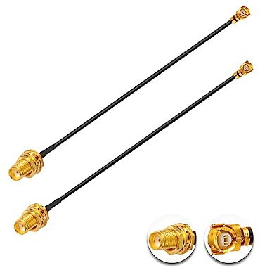 Vecys 2PCS U.F.L1 zu SMA Female Low Loss Koaxialkabel 2 /5CM U.F.L1 1.37mm Mini-Koaxial Pigtail Kabel für Wireless Router Mini PCIE Netzwerkkarten PCI Wi-Fi WAN Repeater