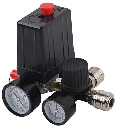 Pressostato del Compressore D'aria, Regolatore di Pressione Interruttore del Compressore 1/4in Valvola di Regolazione del Controller a 4 Fori 90-120PSI 220V Compressore a pressione