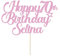 Personalised Happy Birthday Cake Topper Cake Decorations Double Sided Glitter Cake Toppers Custom Gifts for Women Men Friend with Any Age Name on 1st 10th 20th 30th 40th 50th (Baby Pink)