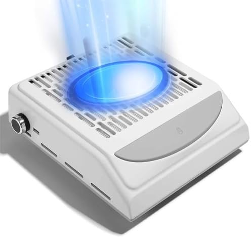 MOKEKA Aspiratore Unghie Professionale 80W per Unghie - Aspirapolvere per Manicure con Velocità Regolabile, Filtro Riutilizzabile e USB per Ricarica Smartphone nero