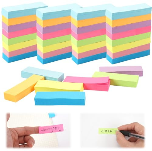 40 Stück Haftnotizen Klebezettel,15 x 50mm Selbstklebende Haftnotizzettel Klebezettel Bunt,4000 Blatt Haftnotizen Klein,Farbige Haftnotizen,Selbstklebende Klebezettel für Büro Haus,500 Blatt pro Farbe