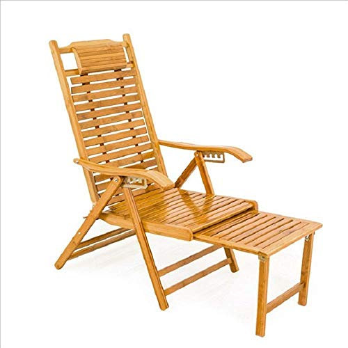 GSKXHDD Klappbarer Liegestuhl, Garten-Klappstuhl aus massivem Holz mit ausziehbarem Ottoman, für den Außenbereich, Garten-Rasen-Liegestuhl, Einheitsgröße, klappbarer Garten-Sonnenliegestuhl für den