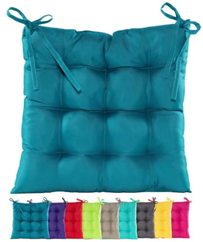JACK Outdoor Stuhlkissen 38x38cm Lounge Kissen Auflage Wasserfest Sitzkissen Garten Lotus Effekt, Farbe:Petrol