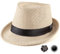 Sombrero Fedora de paja para hombre, sombreros Fedora para hombre, sombrero de lana para el sol, sombrero de Panamá, sombrero de 7 1/4, Beige S001, tamaño: 7 1/4 (58 cm), se adapta a 22 - 22 7/8